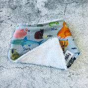AlphaZoo Towel Backed Bandana Bib - Grey
