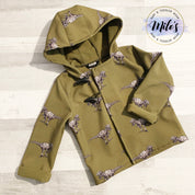 Khaki Dinosaur Coat - Dinosaur Claw Toggles