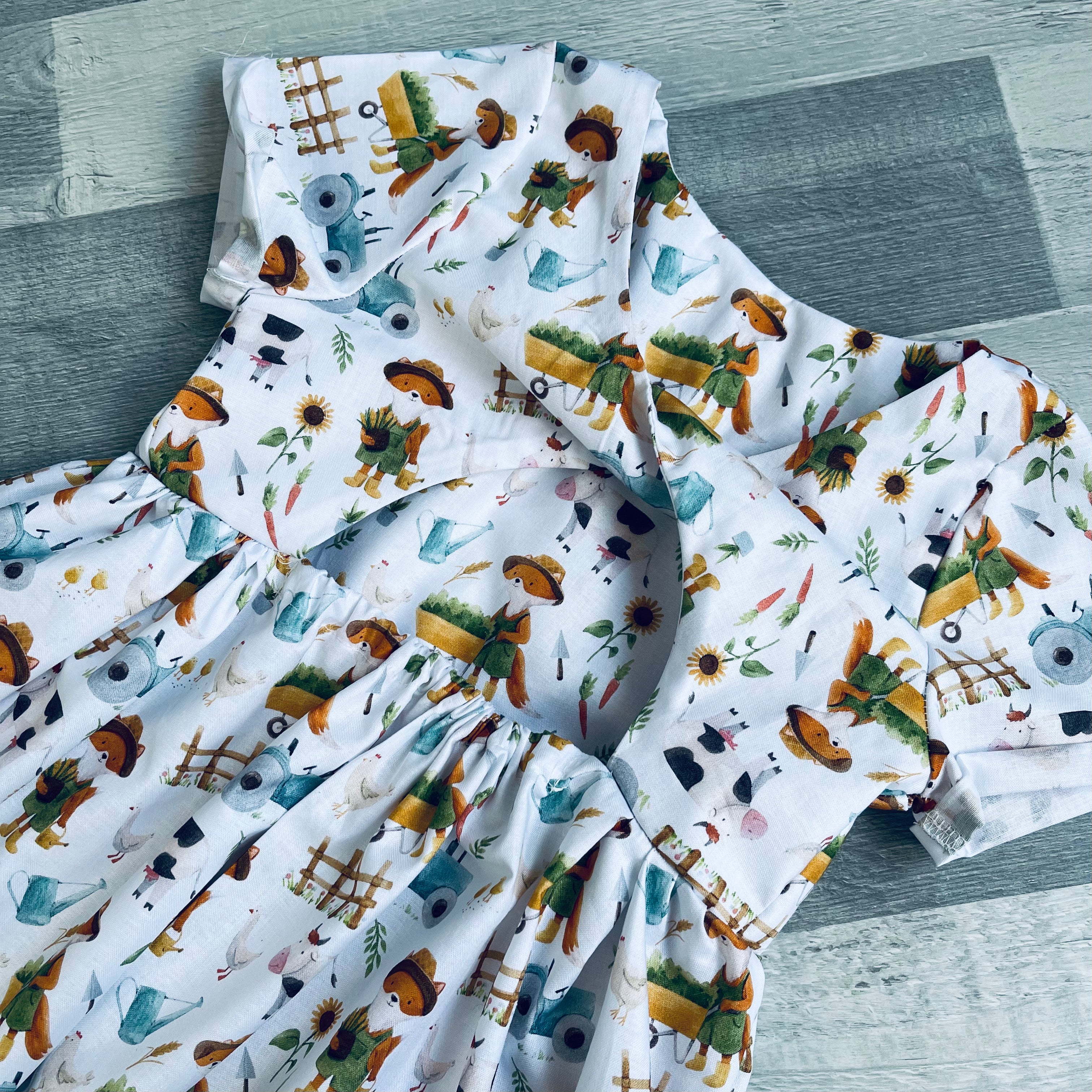 Premium 100% Cotton Sun Dress with twist back detail - Fox at the Farm