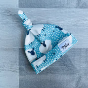 Blue Sheep Knot Top Baby Hat