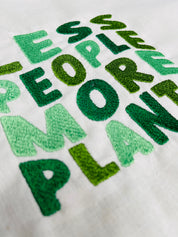 Less People More Plants Embroidery Tote Bag