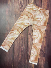 Pink & Gold Marble Leggings