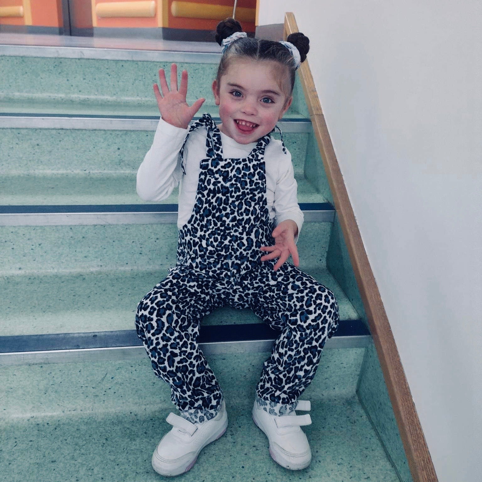 Snow Leopard Slouch Dungarees