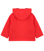 Red Showerproof Coat with Nautical Stripe Lining