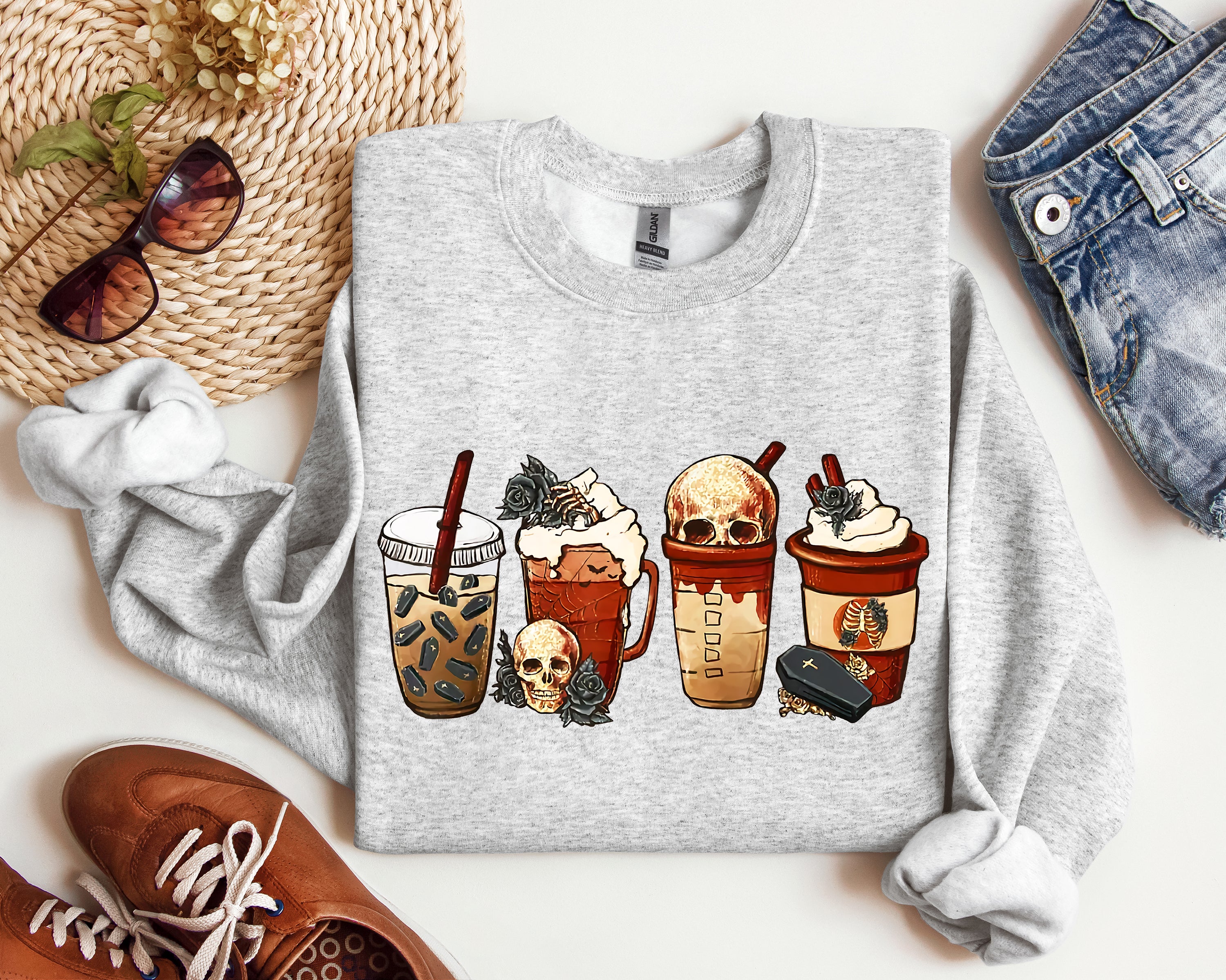 Halloween Coffee Sweater - 9-11 Years