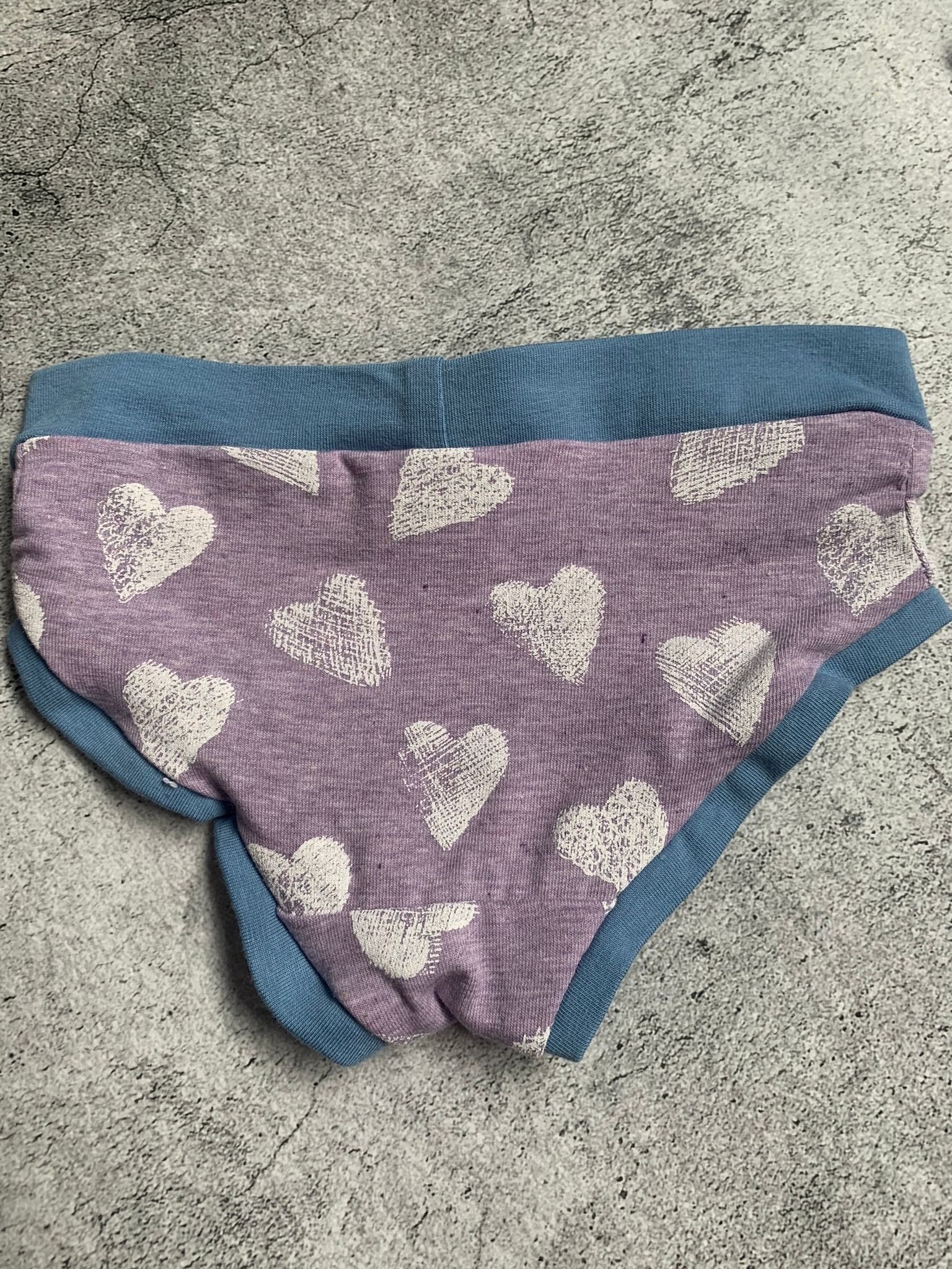 Lilac Hearts Unisex Briefs - Age 2