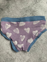 Lilac Hearts Unisex Briefs - Age 2