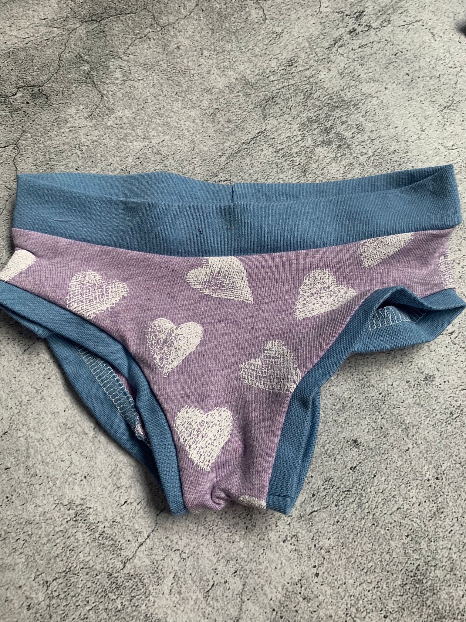 Lilac Hearts Unisex Briefs - Age 2