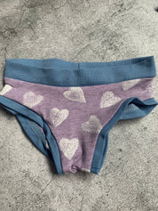 Lilac Hearts Unisex Briefs - Age 2