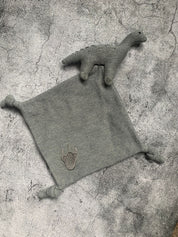 Knitted Organic Grey Dinosaur Comforter
