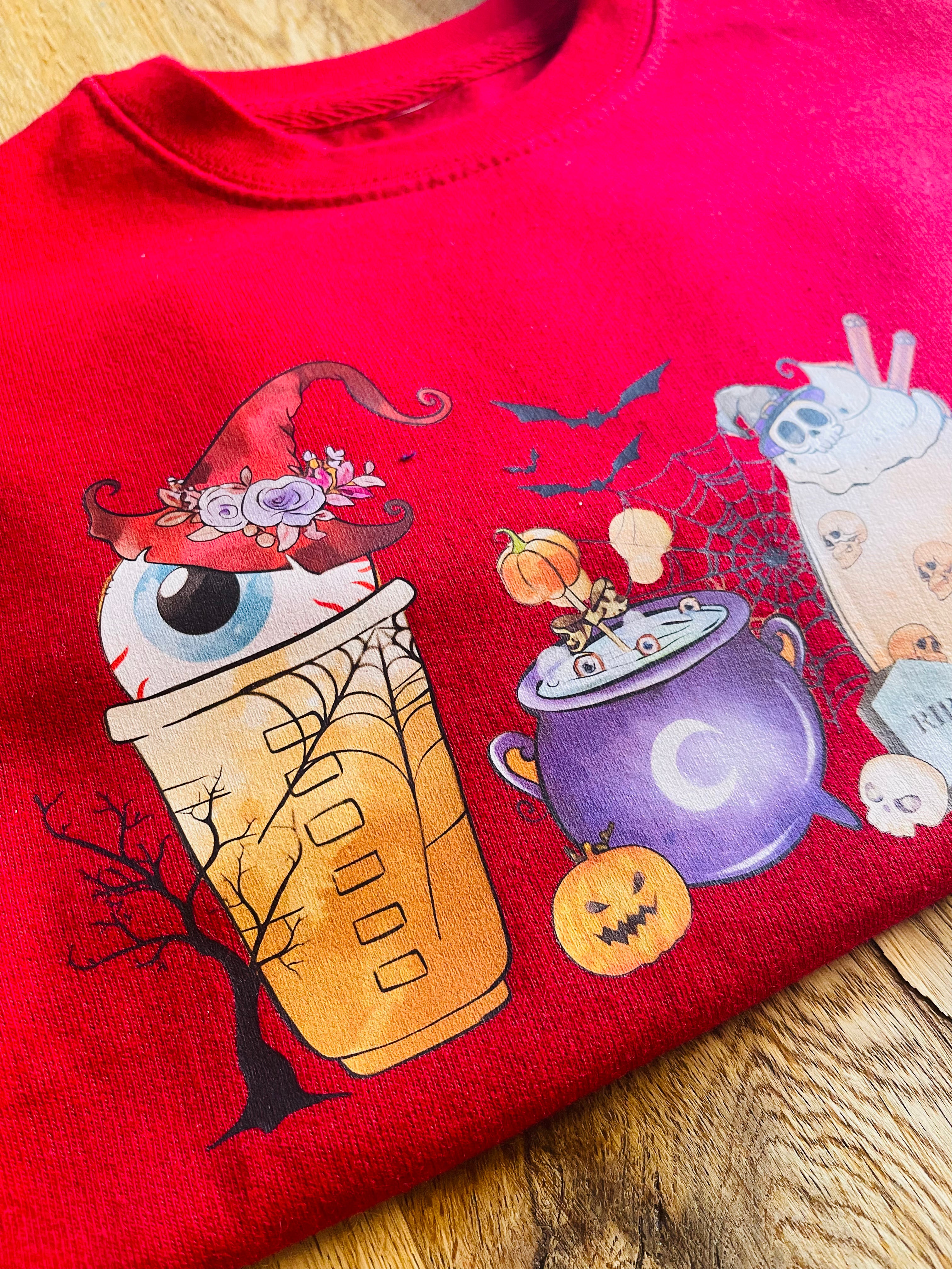 Halloween Coffee Sweater - 5-6 Years
