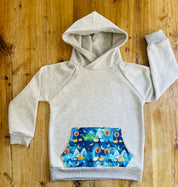 Blue Dinosaur Hoodie - 6/12 Months
