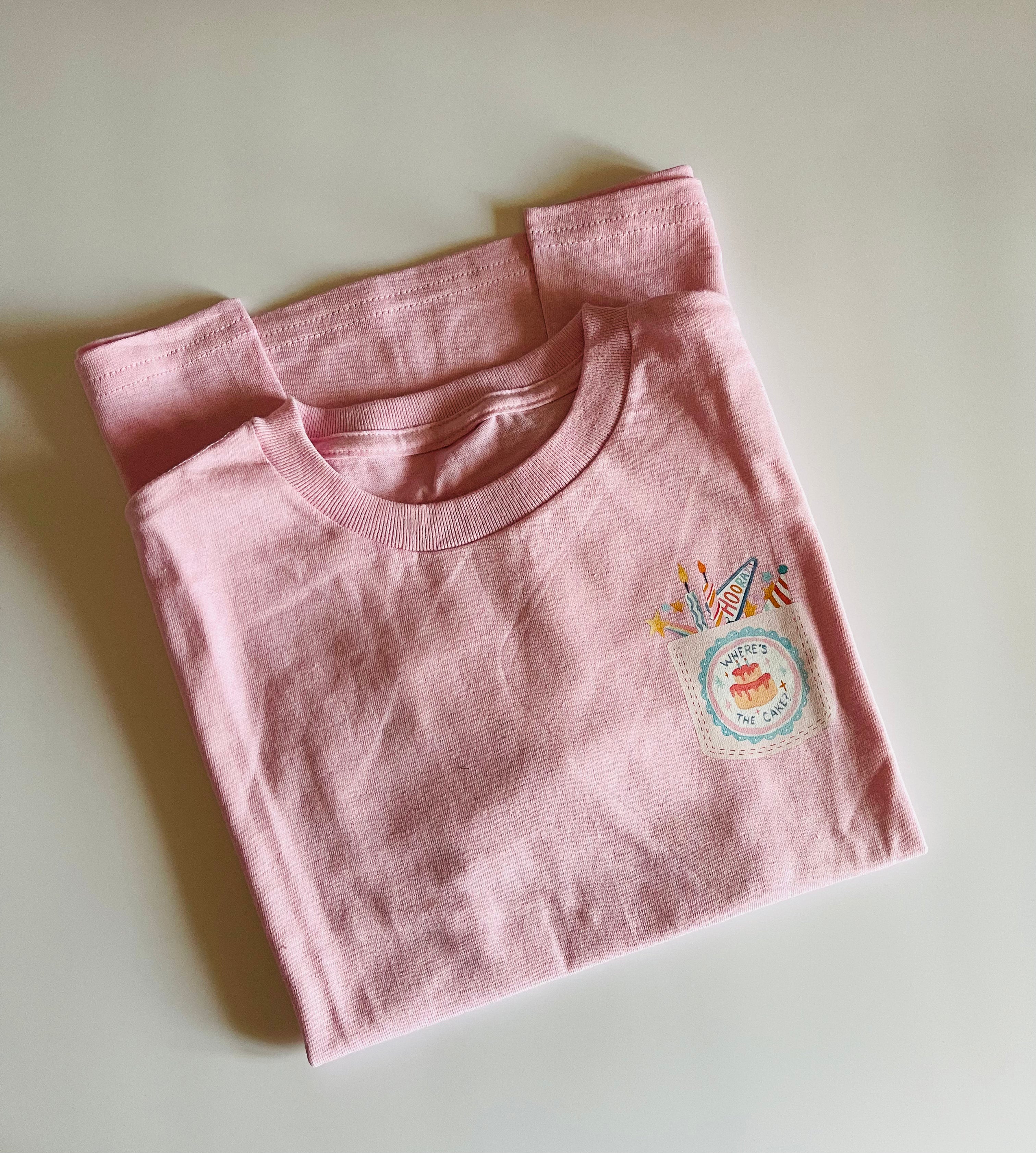 Where's the Cake? Faux Pocket Tee - 7/8 years