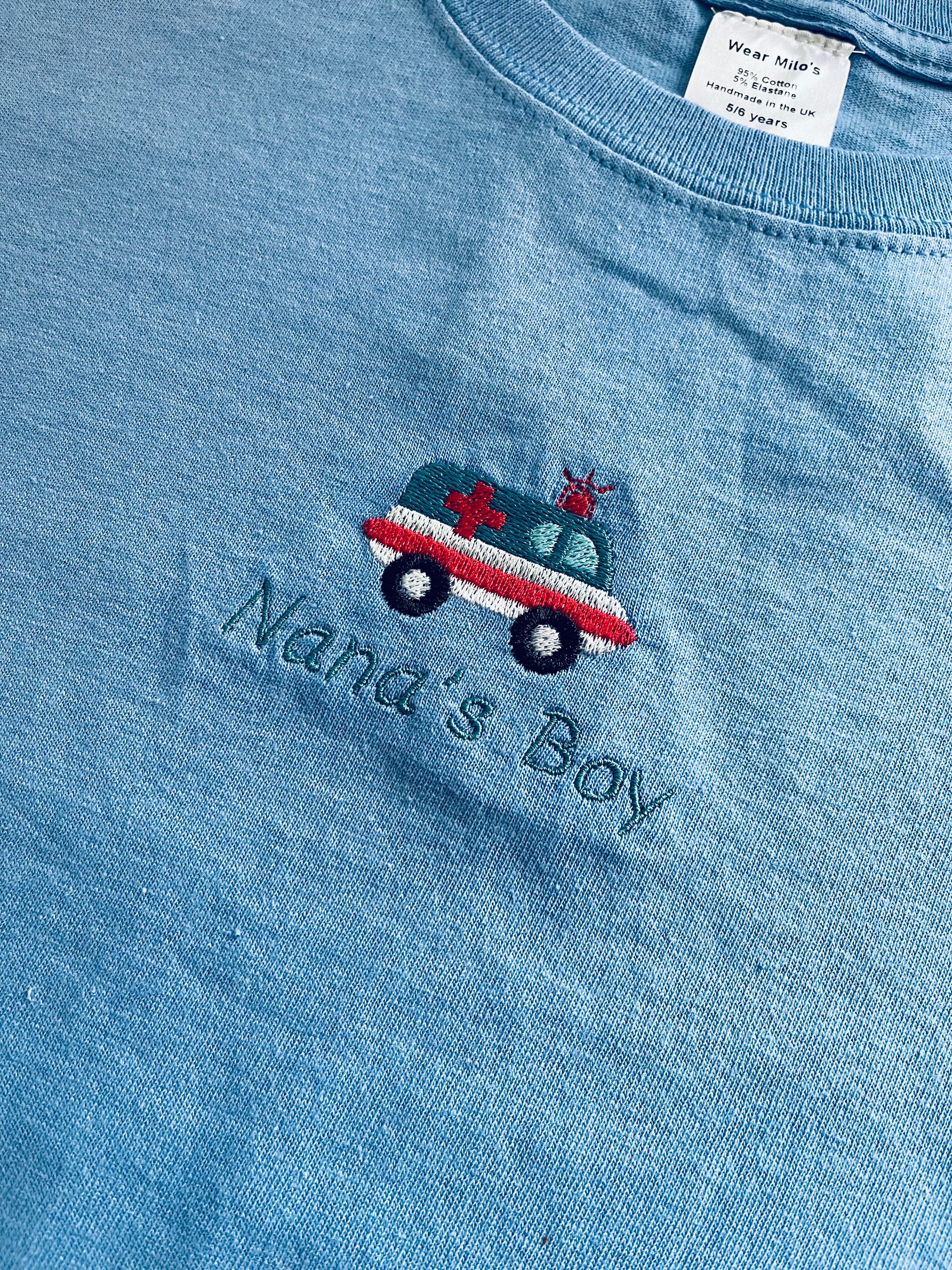 Nana's Boy Embroidered Tee - 5-6 years