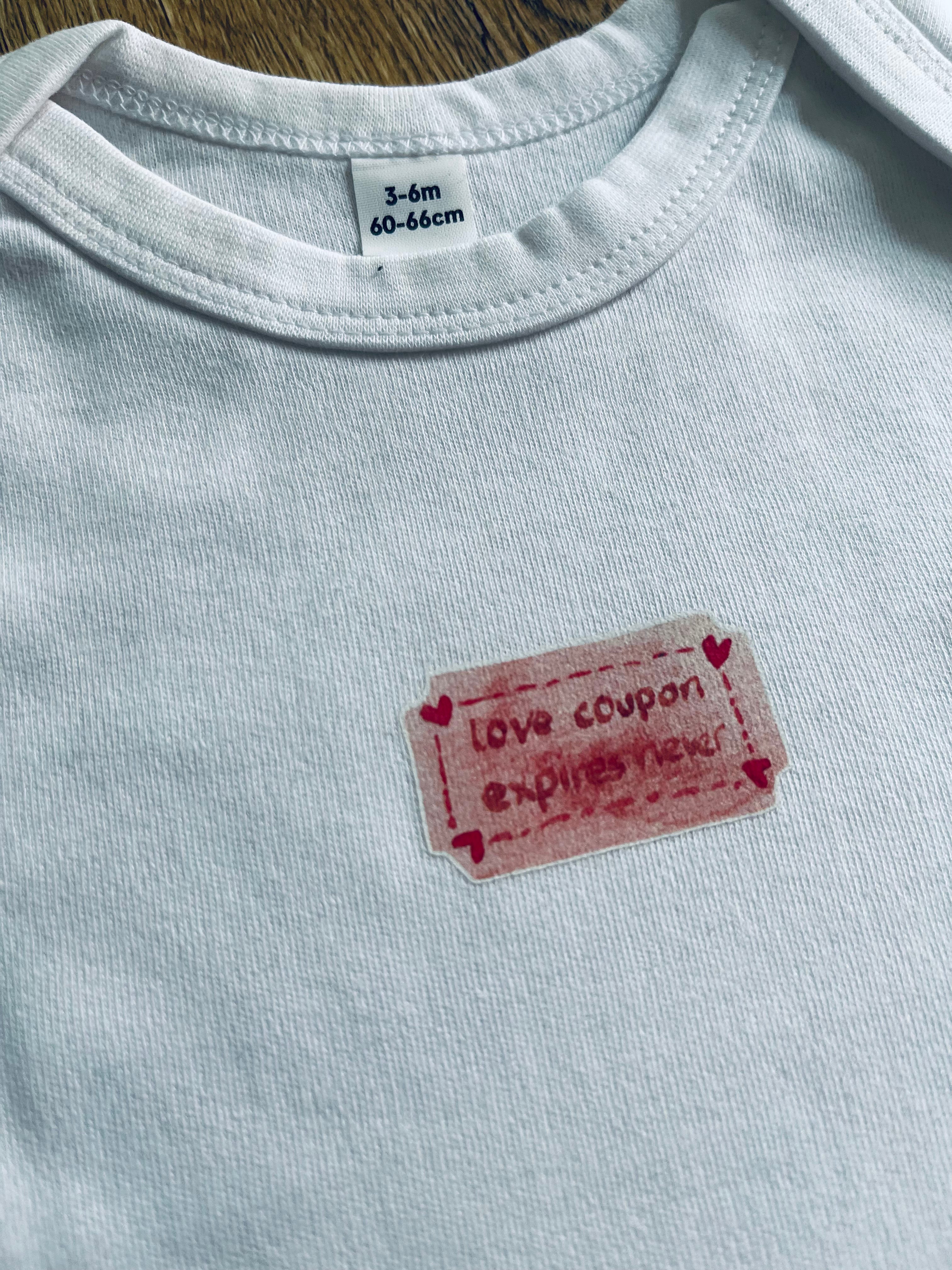Love Coupon, Never Expires! Baby Vest - 3-6 months