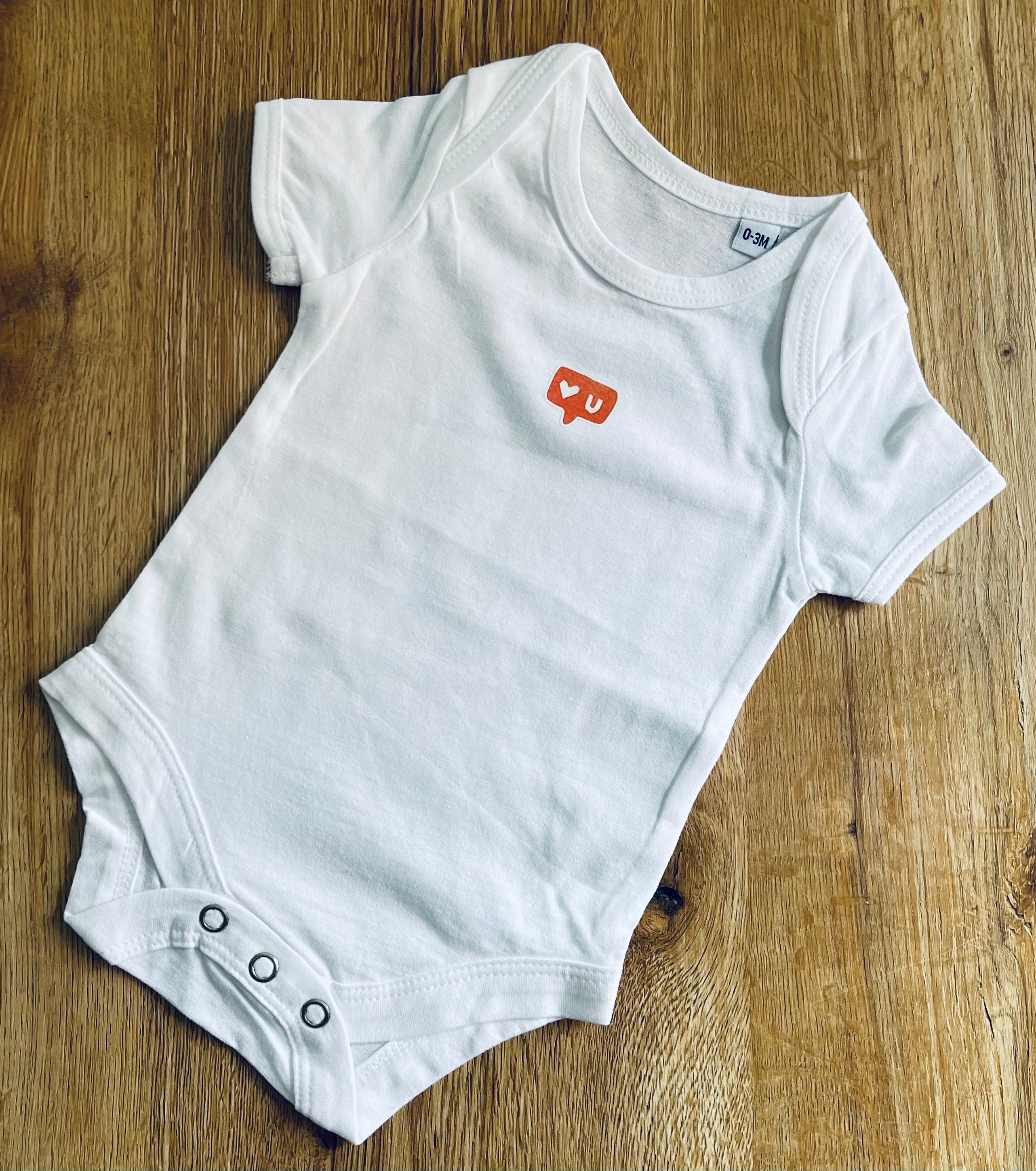 Love You! Baby Vest - 0-3 months