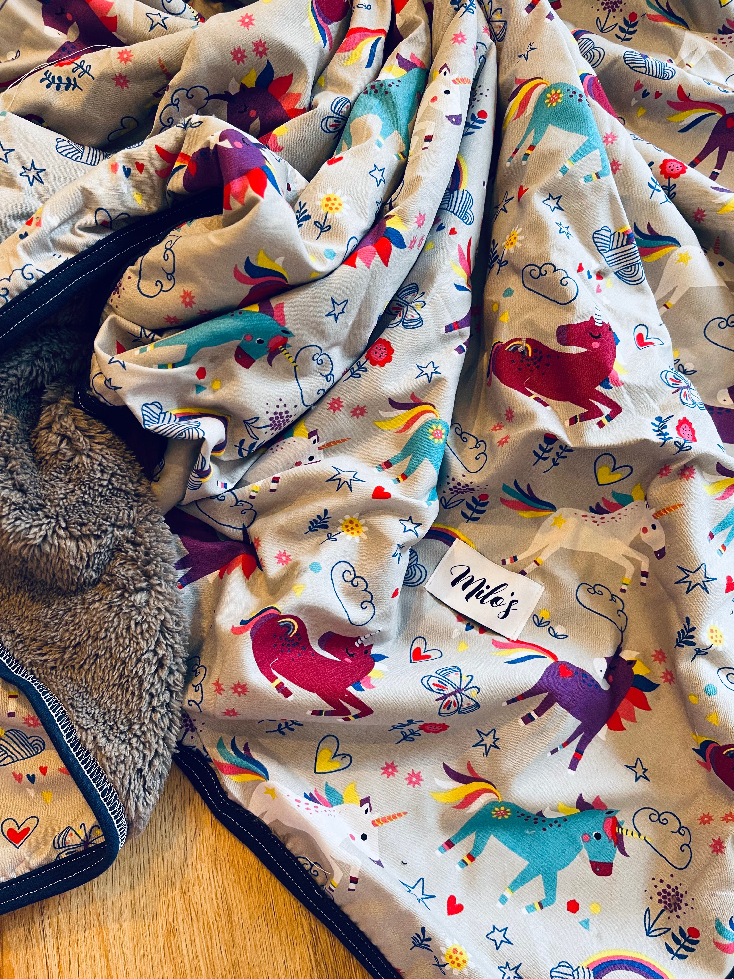 Unicorn Fleece Backed Blanket