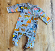 AlphaZoo Footed Sleepsuit - 0-3 months