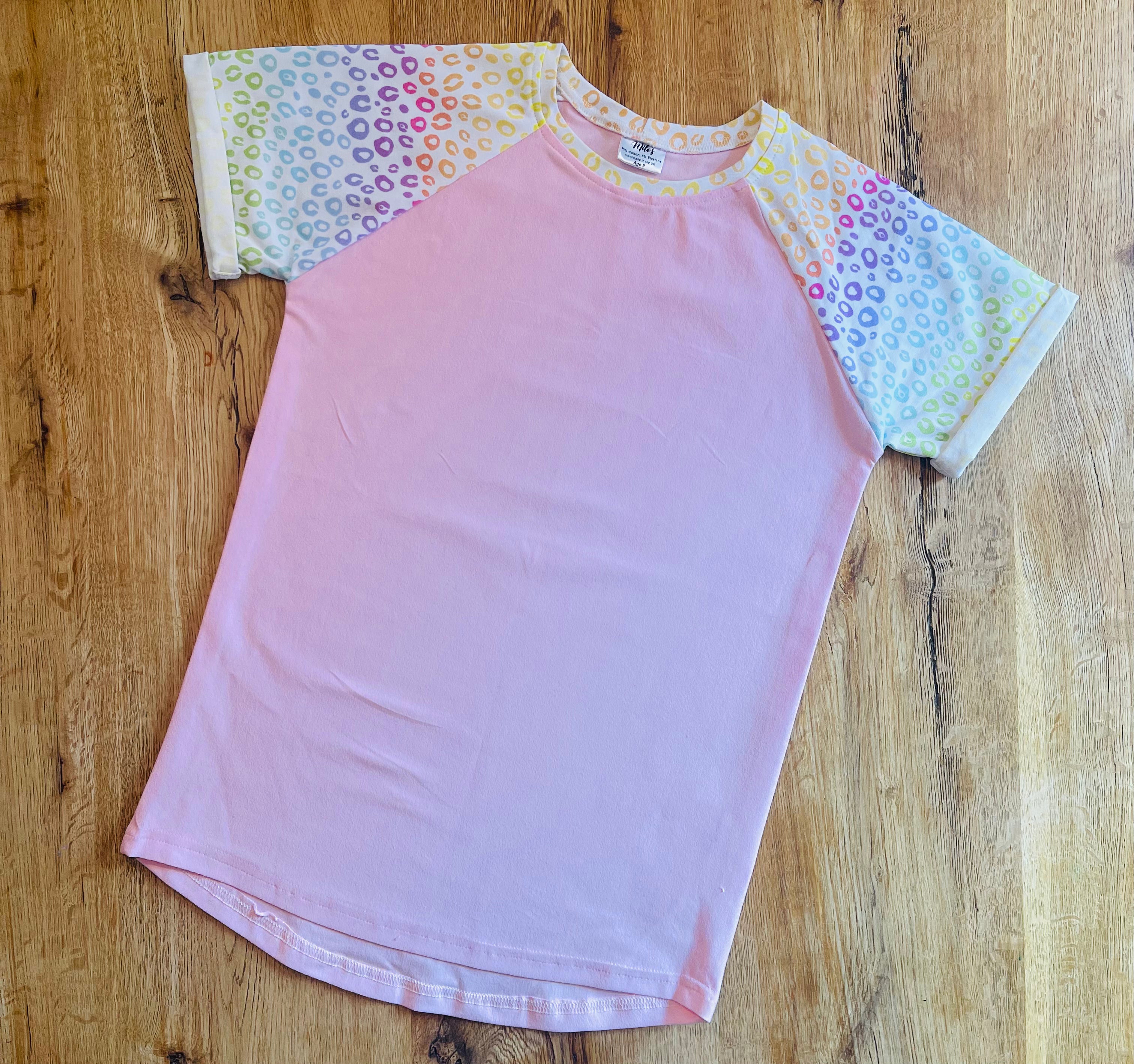 Rainbow Leopard Tee - Age 9