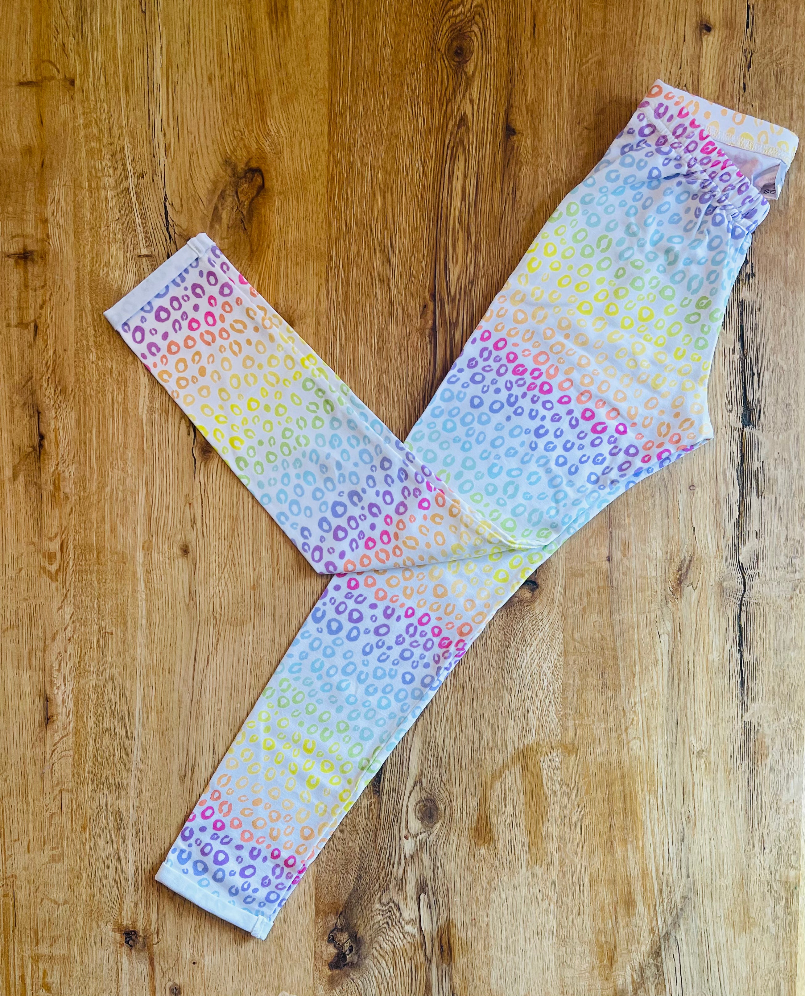 Rainbow Leopard Leggings - Age 9