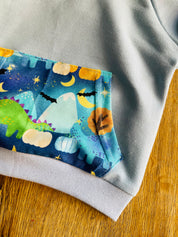 Blue Dinosaurs Hoodie - 3/4 Years