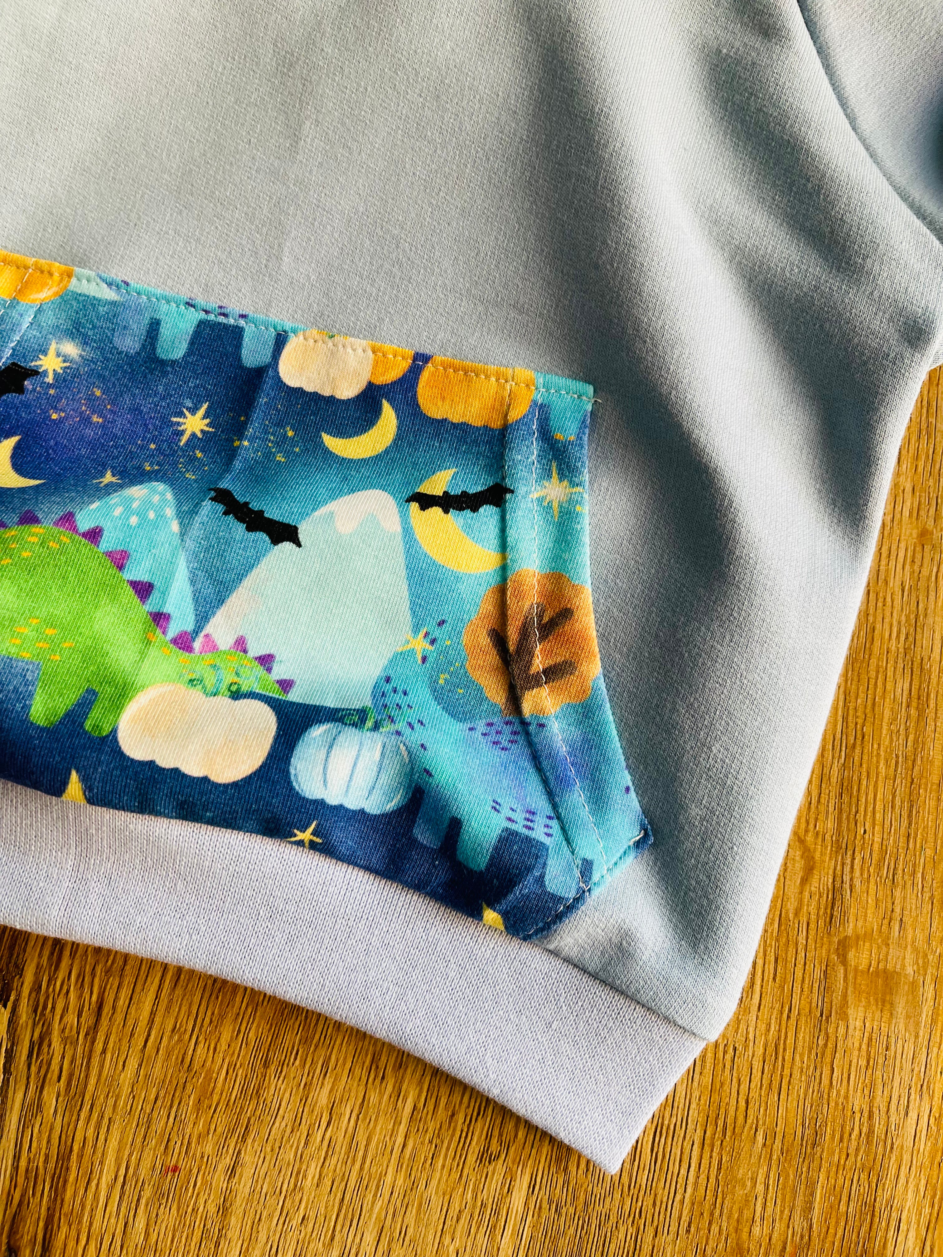 Blue Dinosaurs Hoodie - 3/4 Years