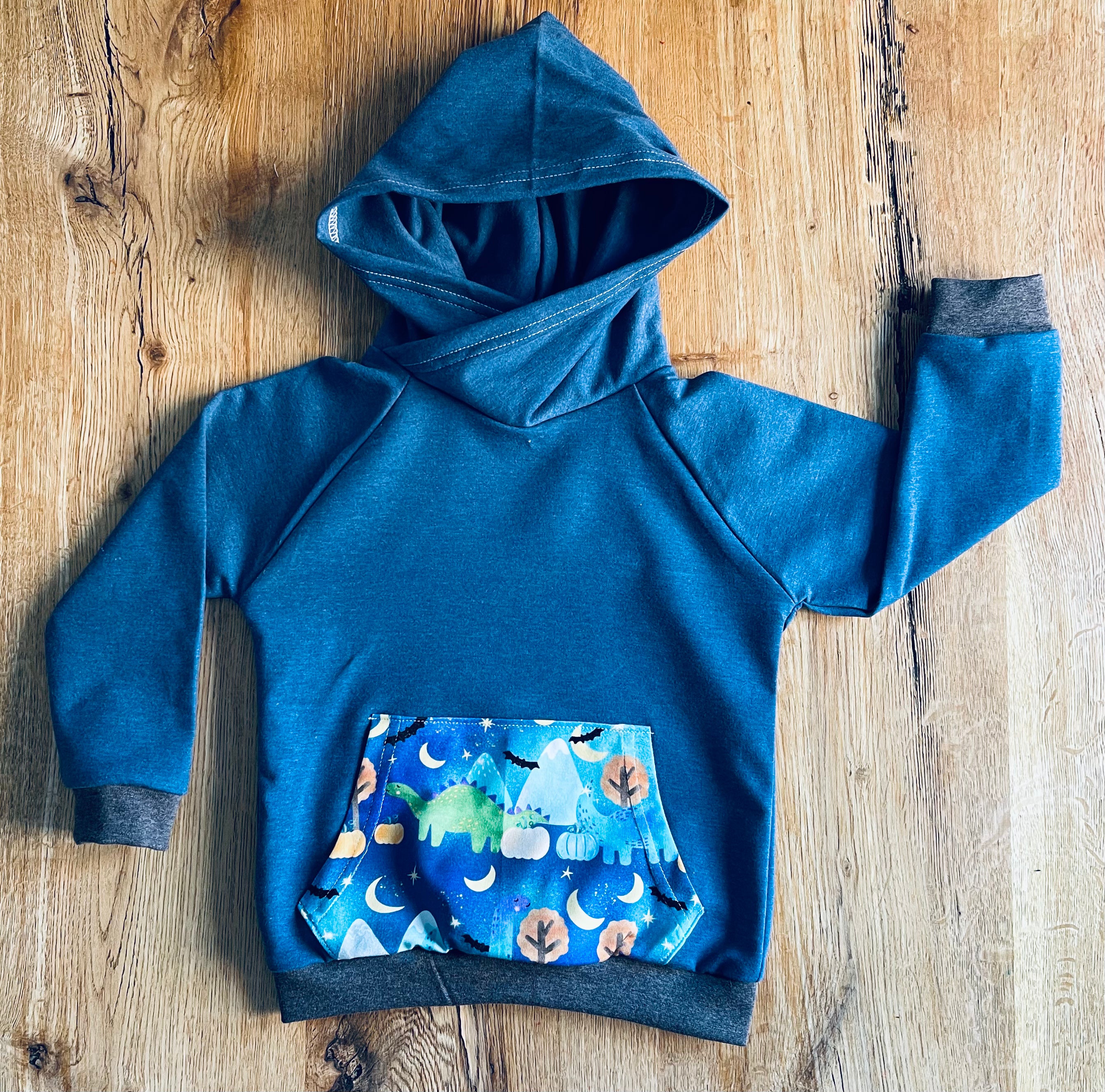 Blue Dinosaurs Hoodie - Age 2