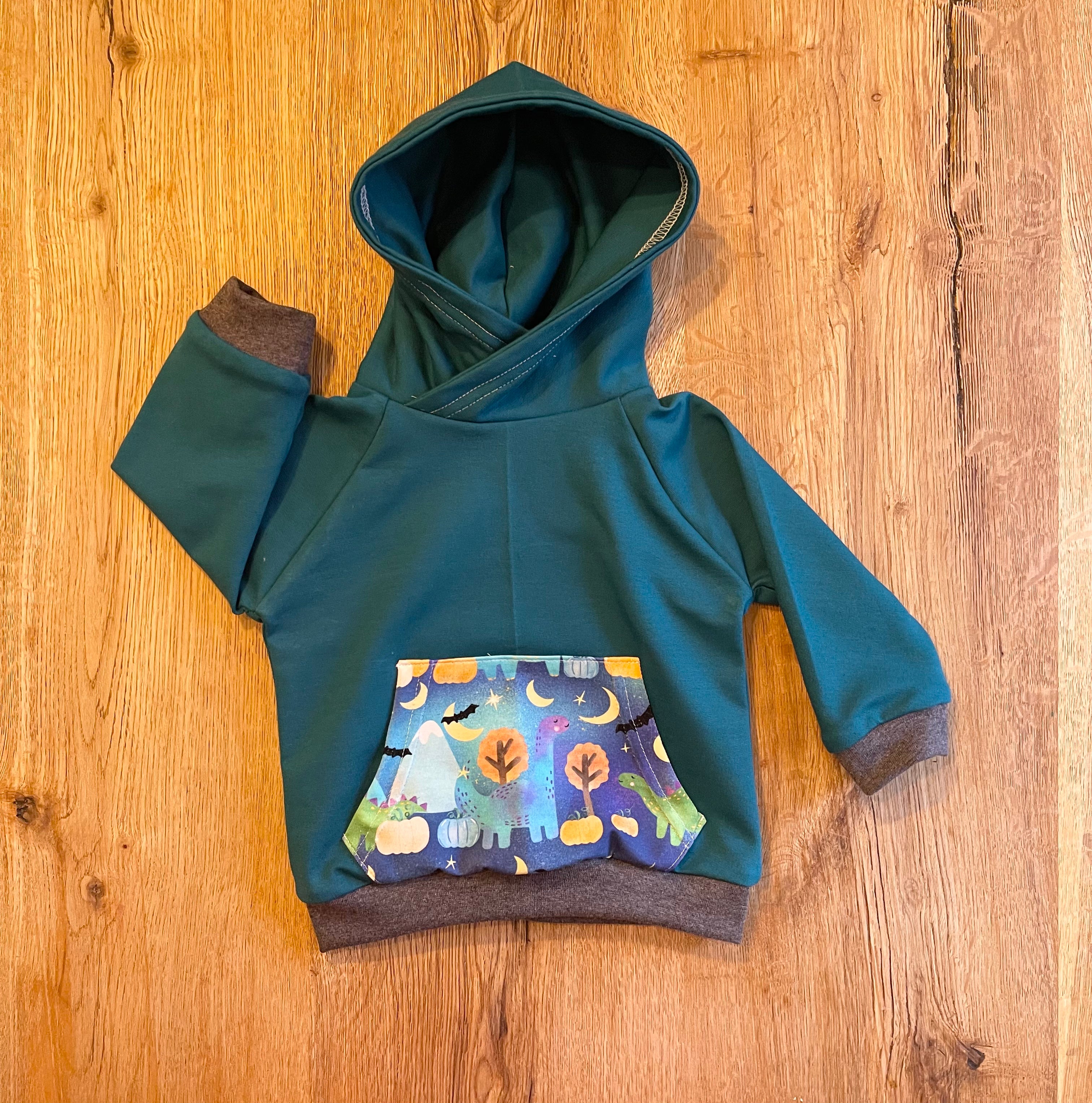 Blue Dinosaurs Hoodie - 3/6 months