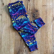 Rainbow Dinos Cuffed Leggings