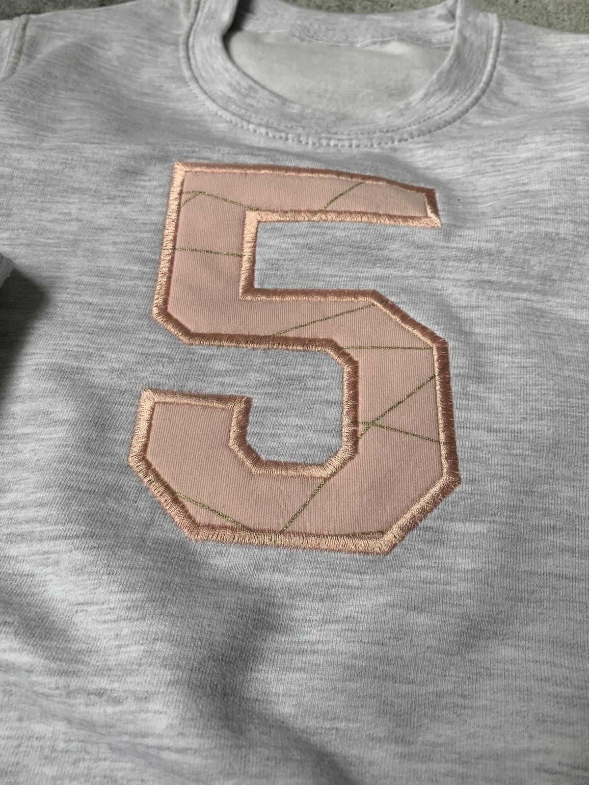 Number 5 Applique Sweater - 5-6 years