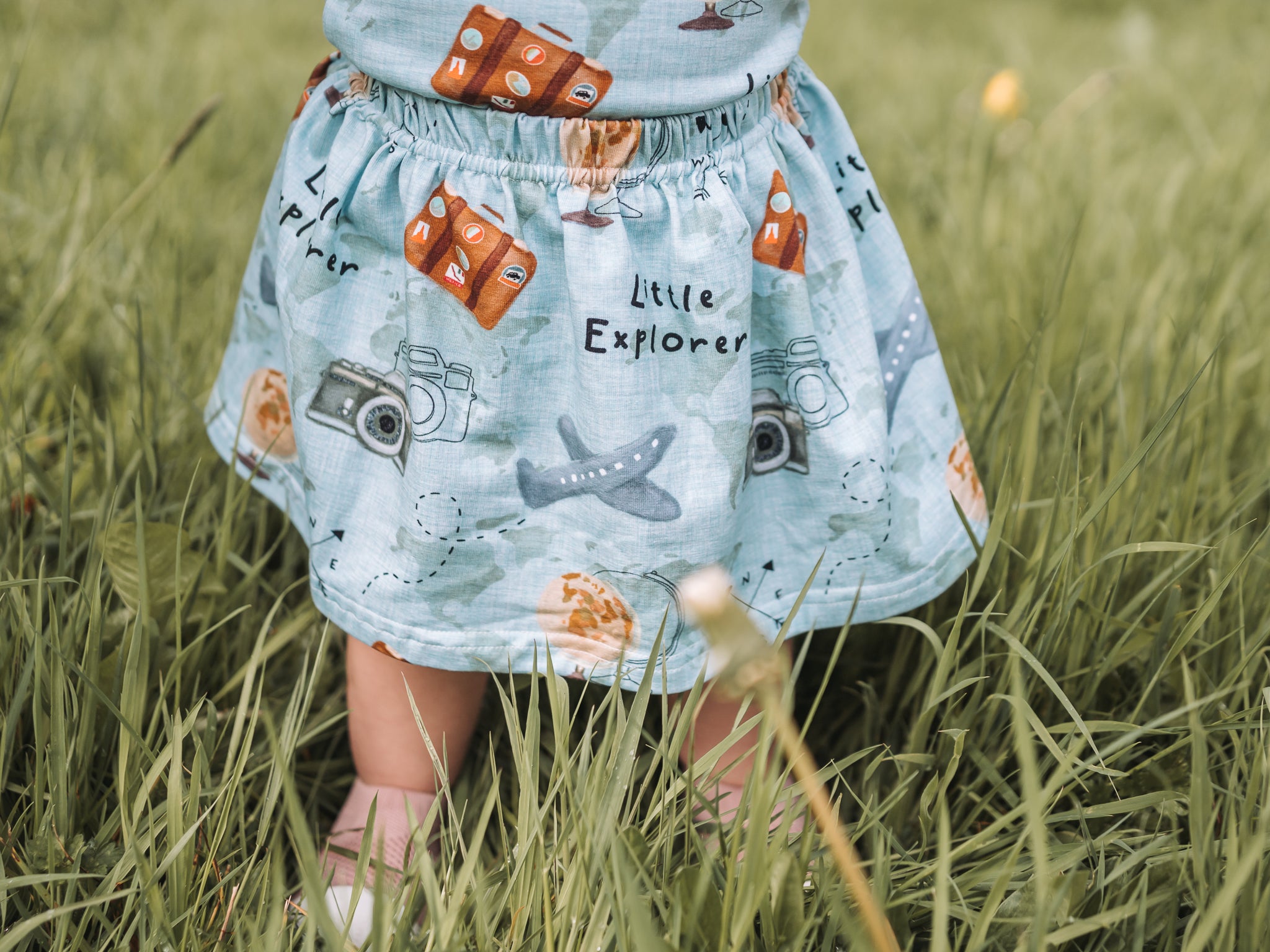 Little Explorer Circle Skirt - Blue
