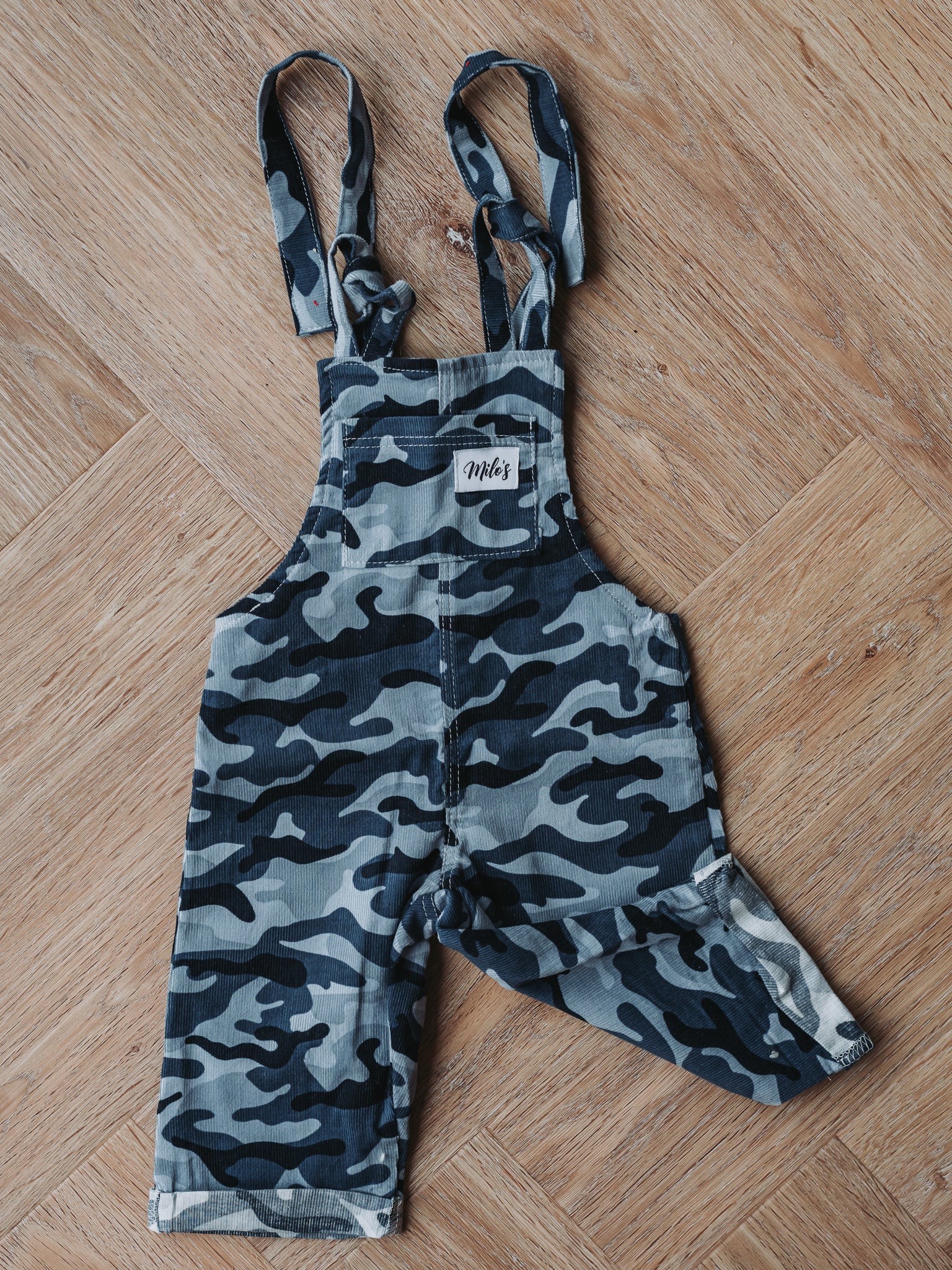 Blue Camo Slouch Dungarees