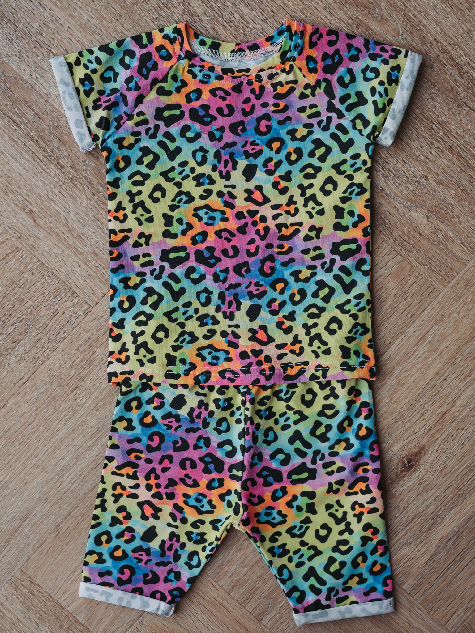 Rainbow Leopard Shorts & Tee Bundle