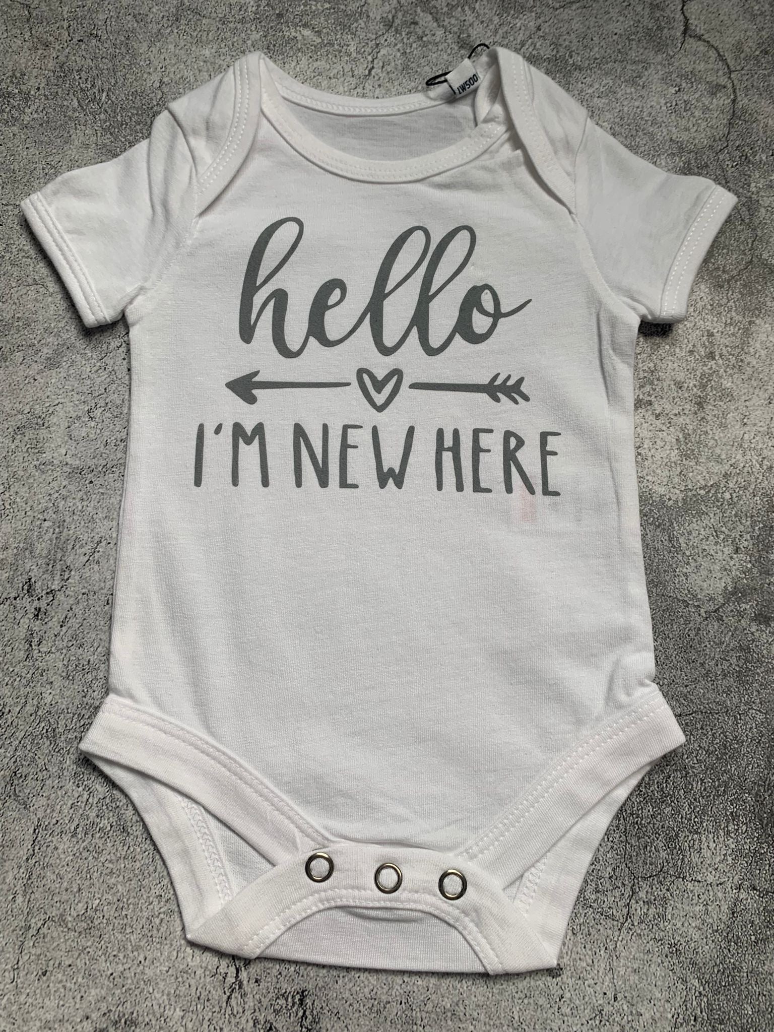 Hello I'm New Here Baby Vest - 0-3 months