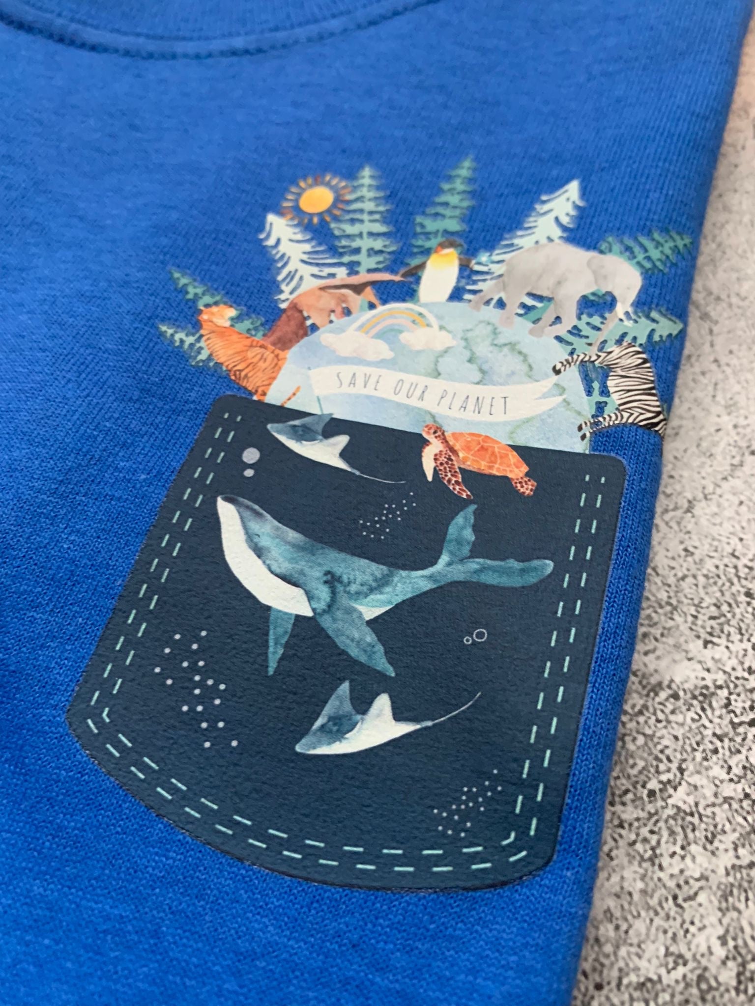 Save Our Planet Faux Pocket Tee - 3/4 Years