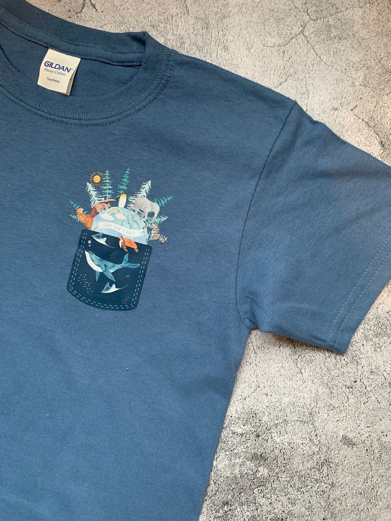 Save Our Planet Faux Pocket Tee - 3/4 Years