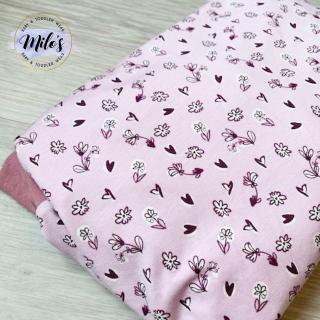 Pink Flowers & Hearts Blanket