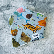 AlphaZoo Towel Backed Bandana Bib - Grey
