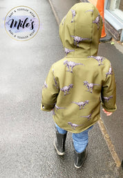 Khaki Dinosaur Coat - Dinosaur Claw Toggles