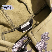 Khaki Dinosaur Coat - Dinosaur Claw Toggles