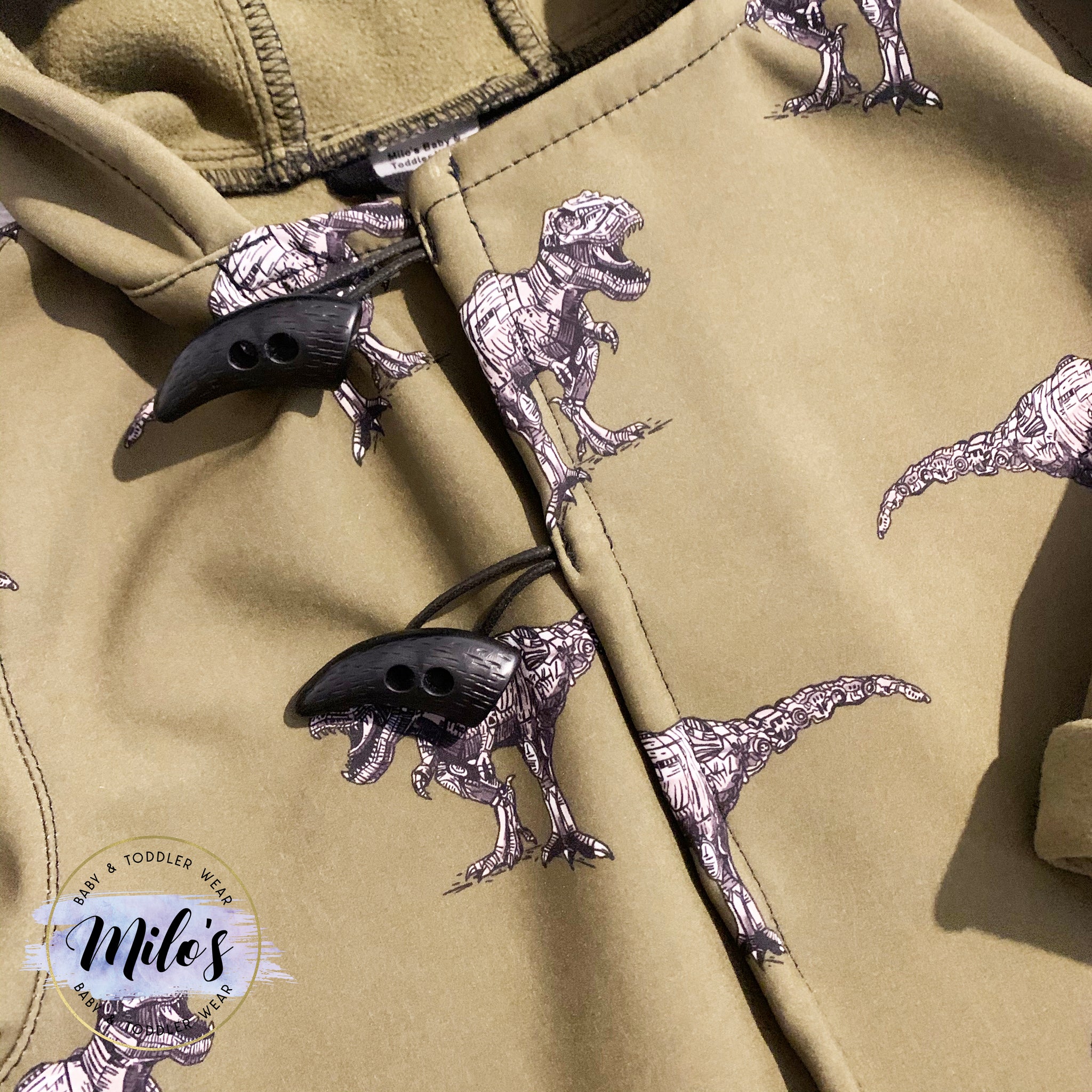 Khaki Dinosaur Coat - Dinosaur Claw Toggles