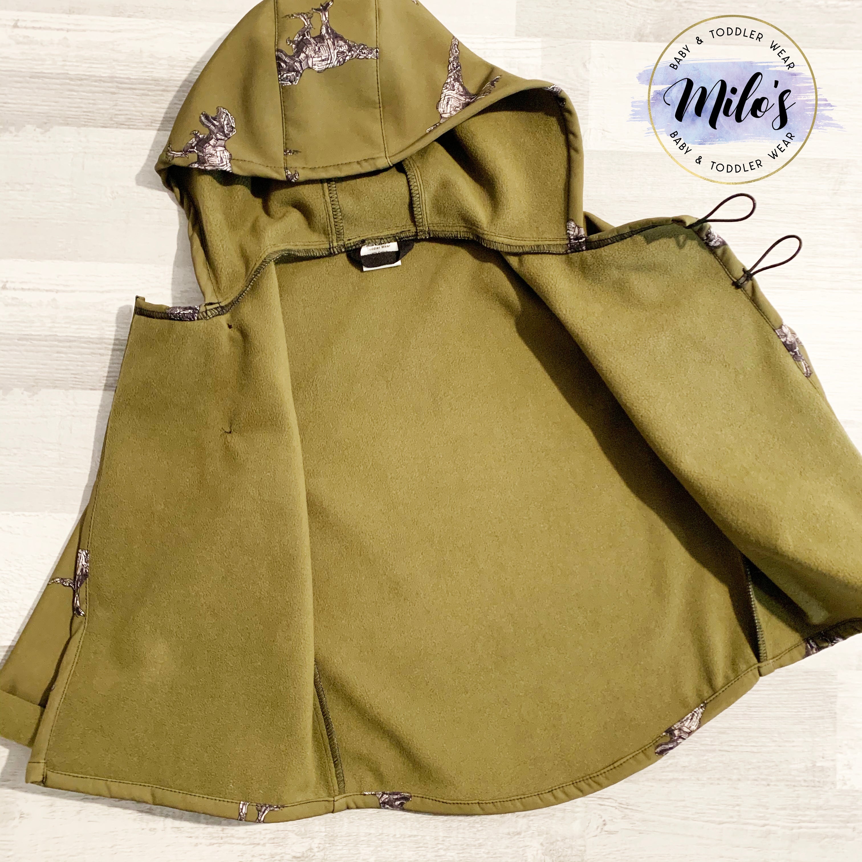 Khaki Dinosaur Coat - Dinosaur Claw Toggles