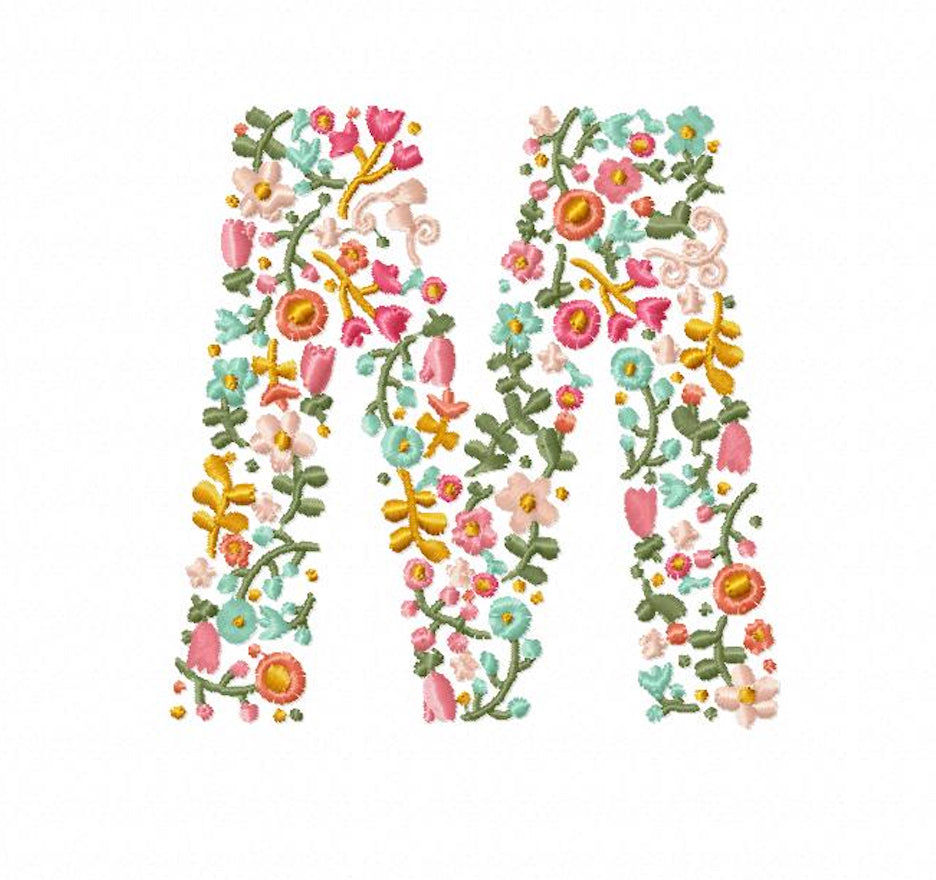 Giant Floral Letter Embroidery