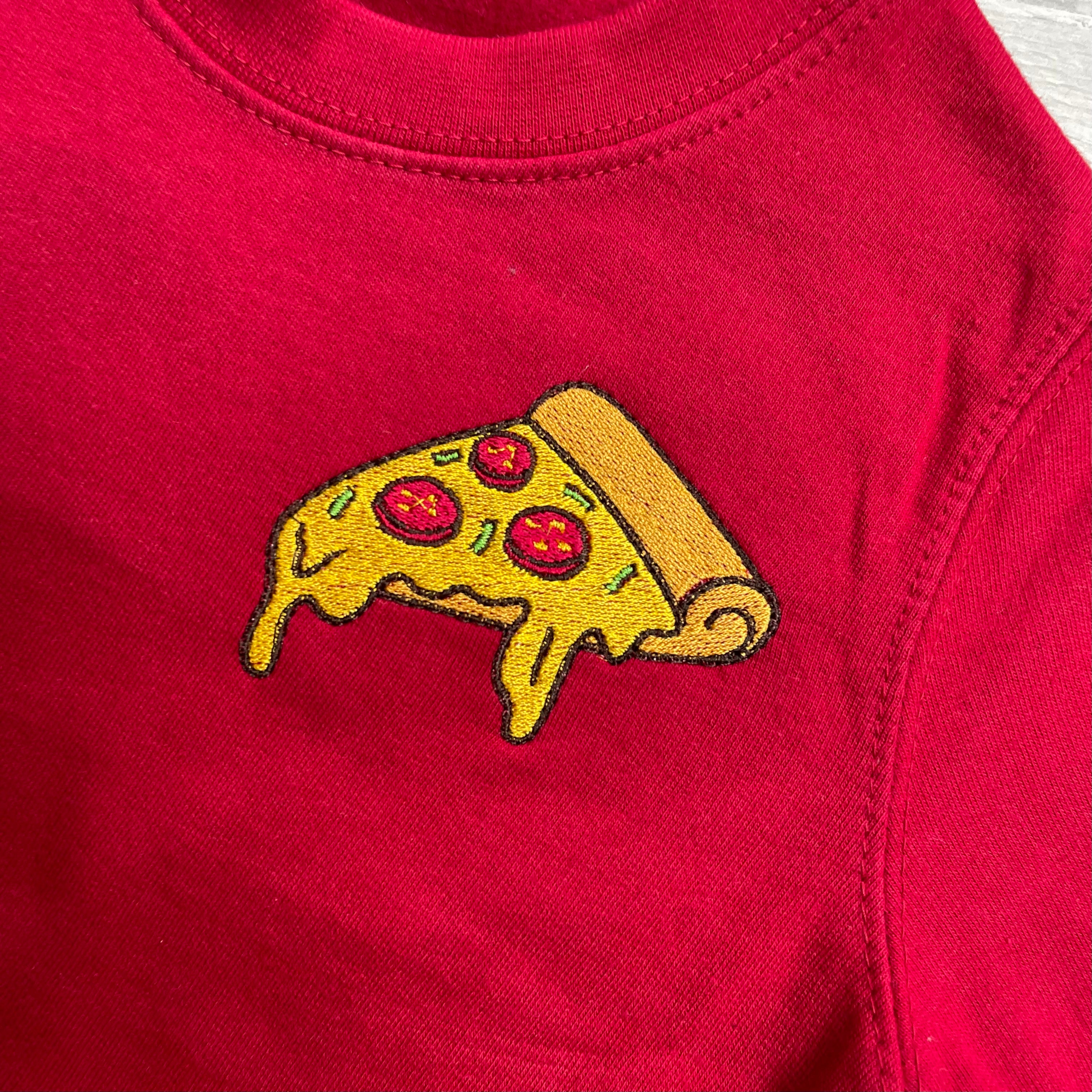 Pizza Slice Embroidery Sweater