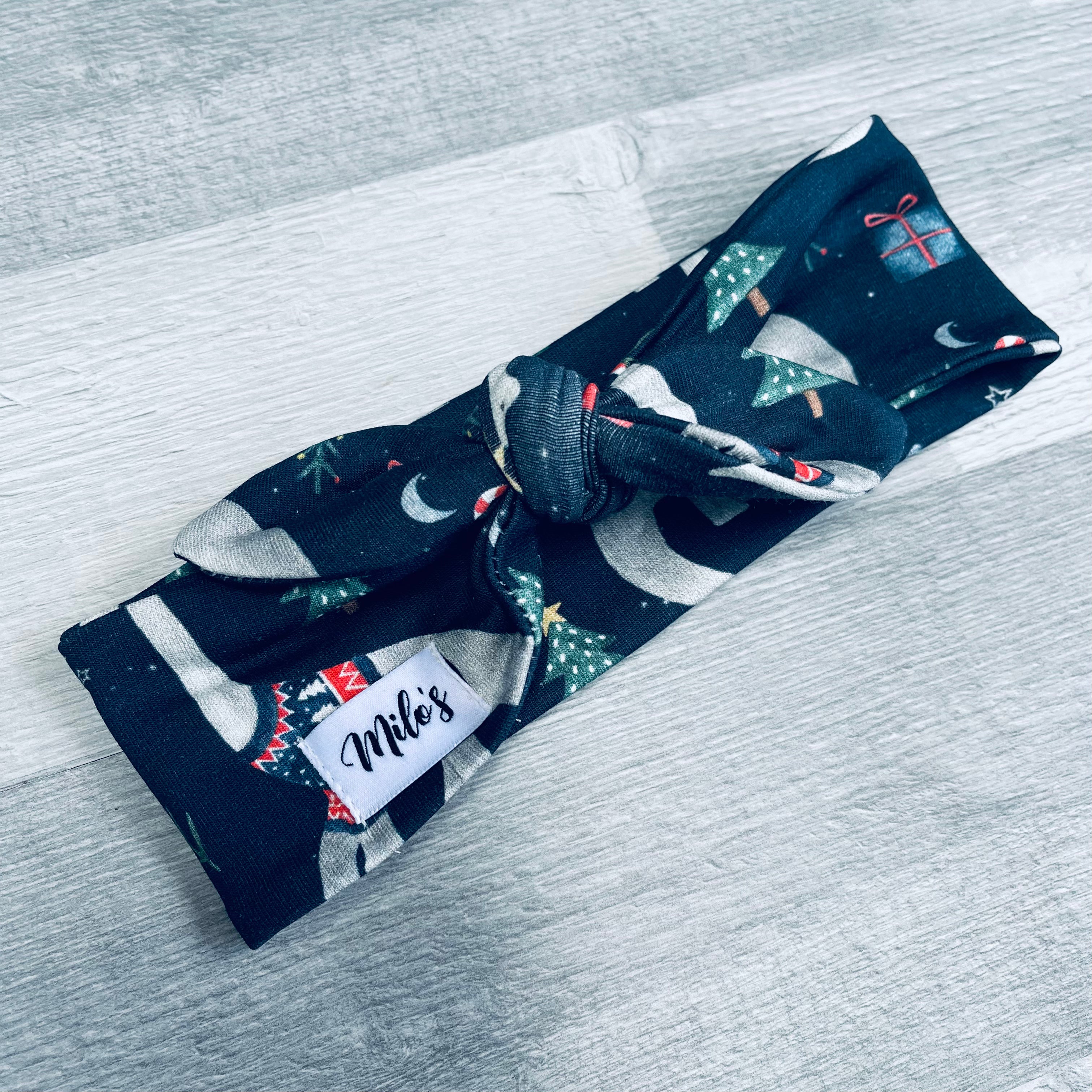 Navy Dinosaurs Bow Headband