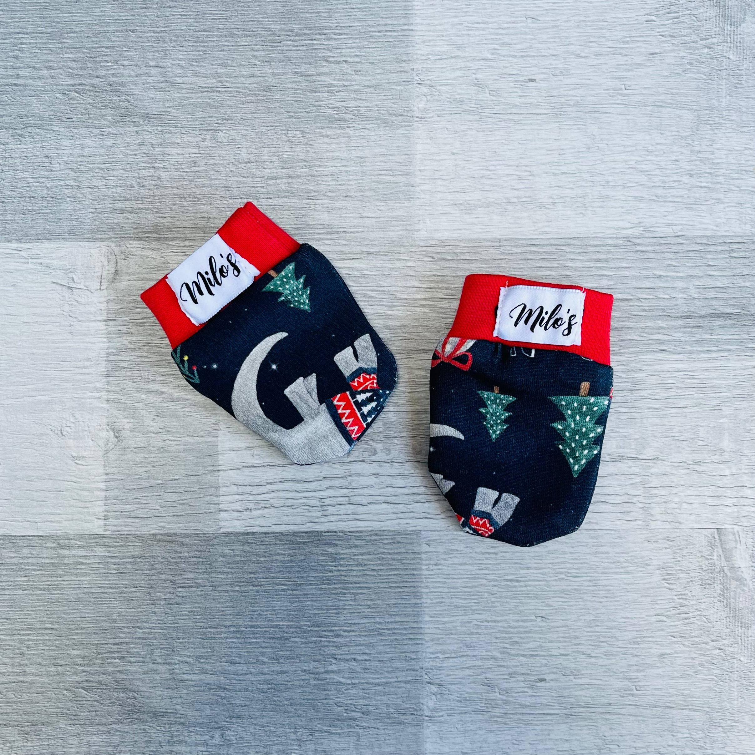 Navy Dinosaurs Scratch Mitts