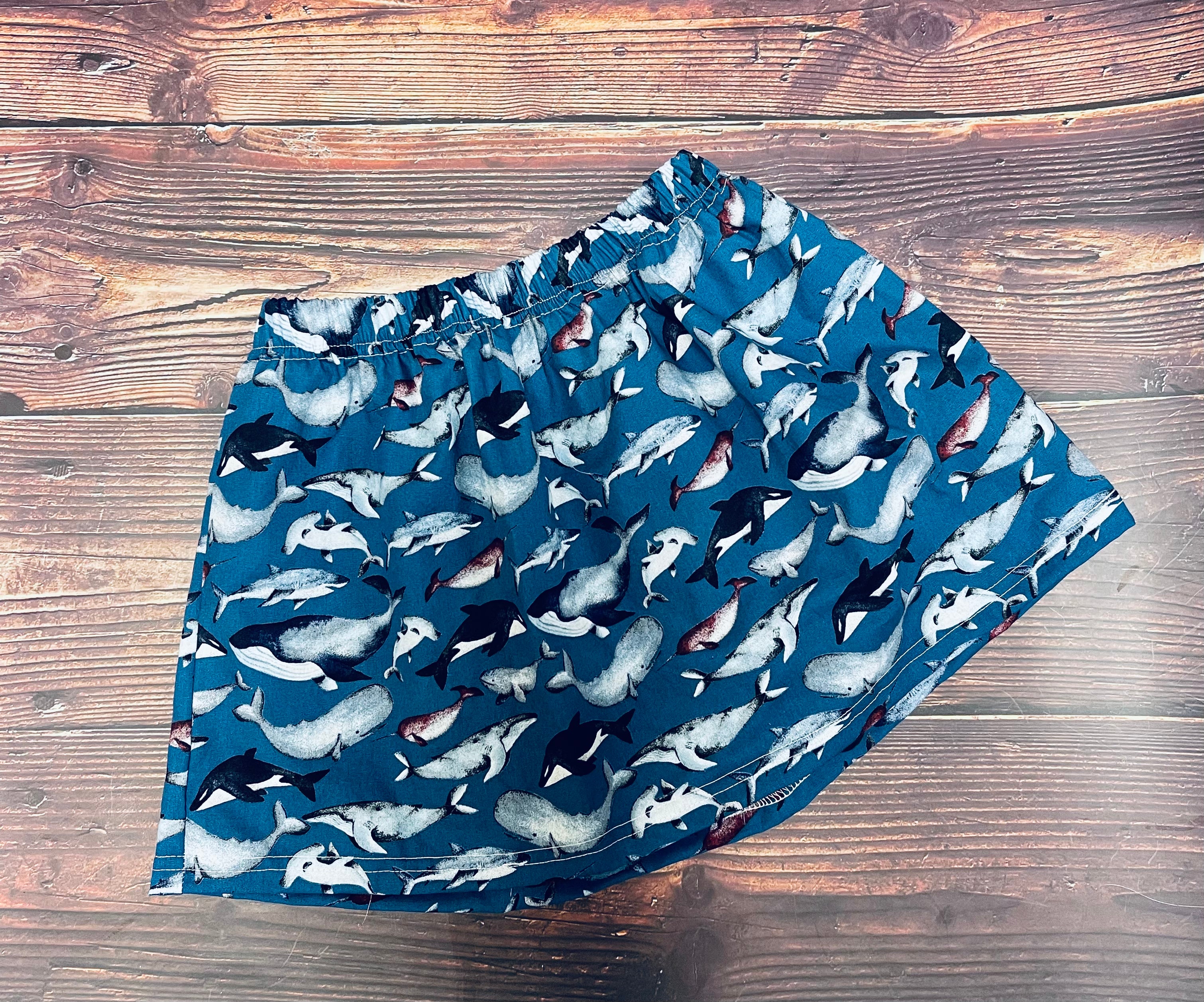 100% Cotton Watercolour Whales Circle Skirt