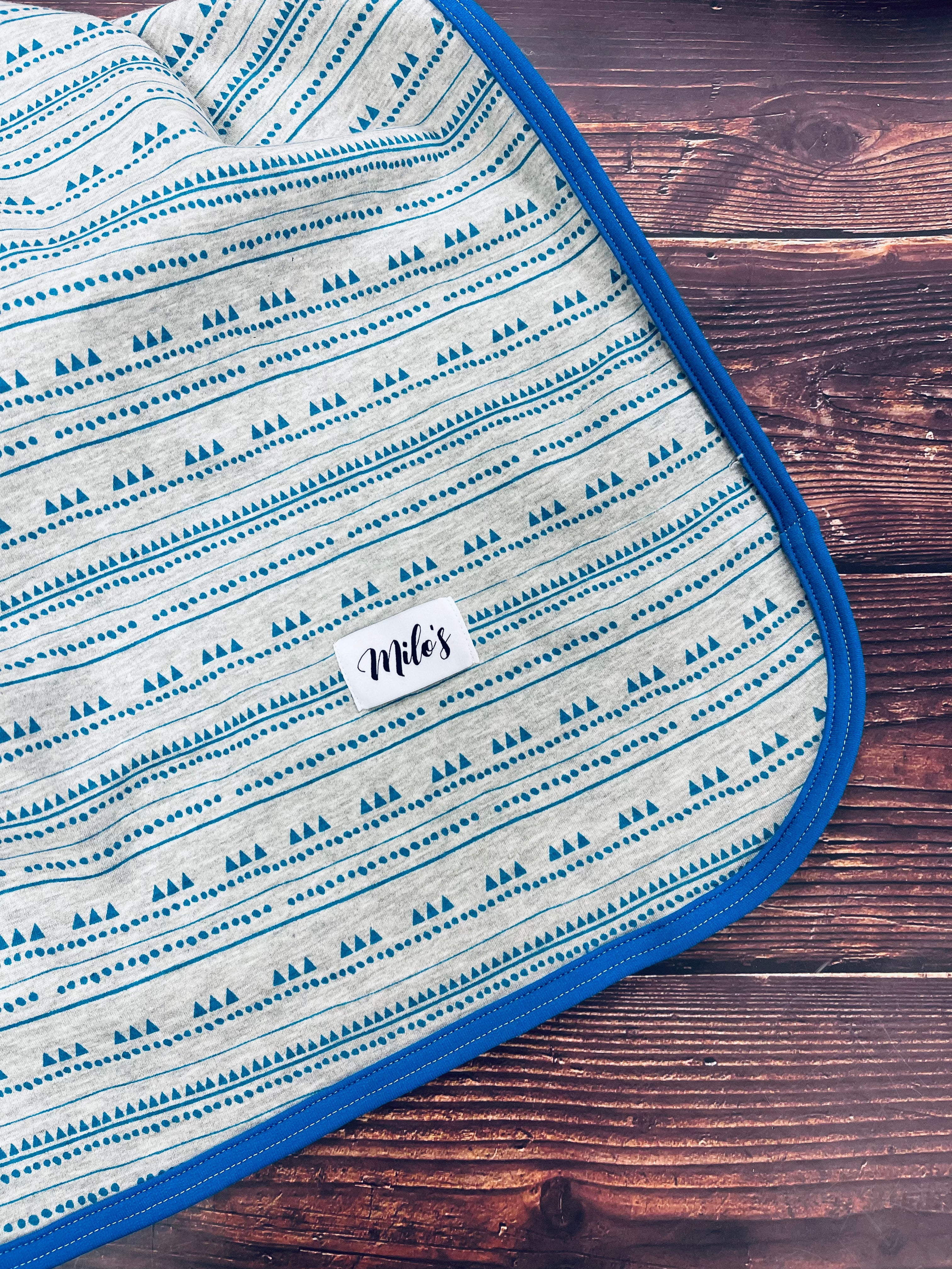 Blue Geometric Blanket