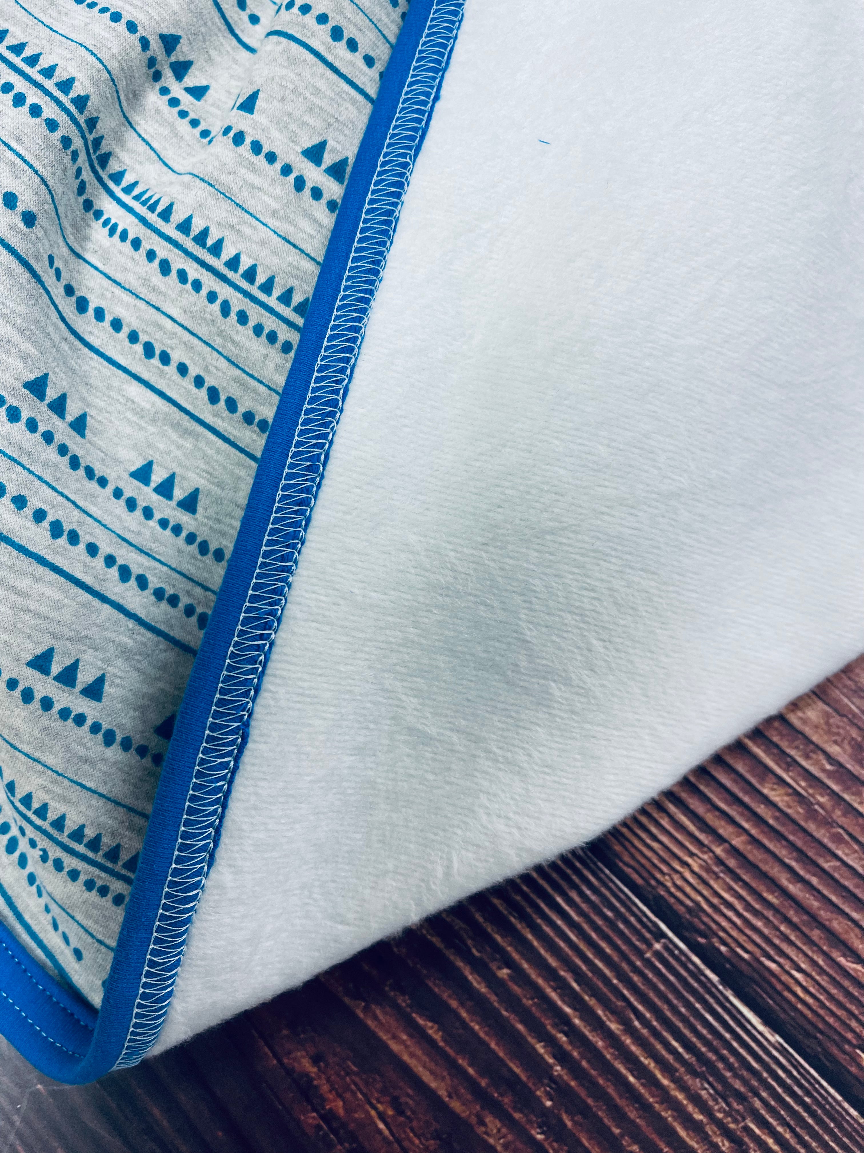 Blue Geometric Blanket