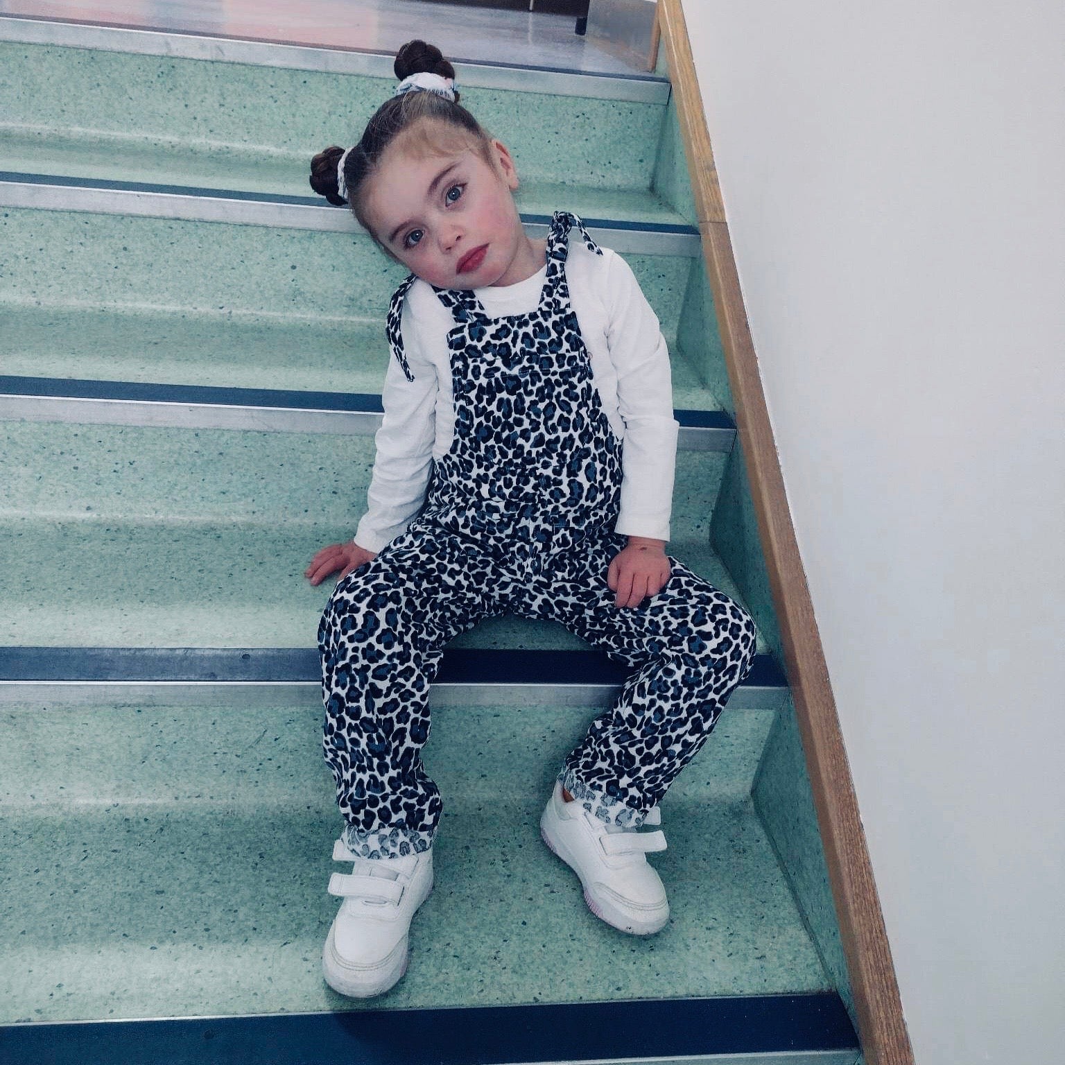 Snow Leopard Slouch Dungarees